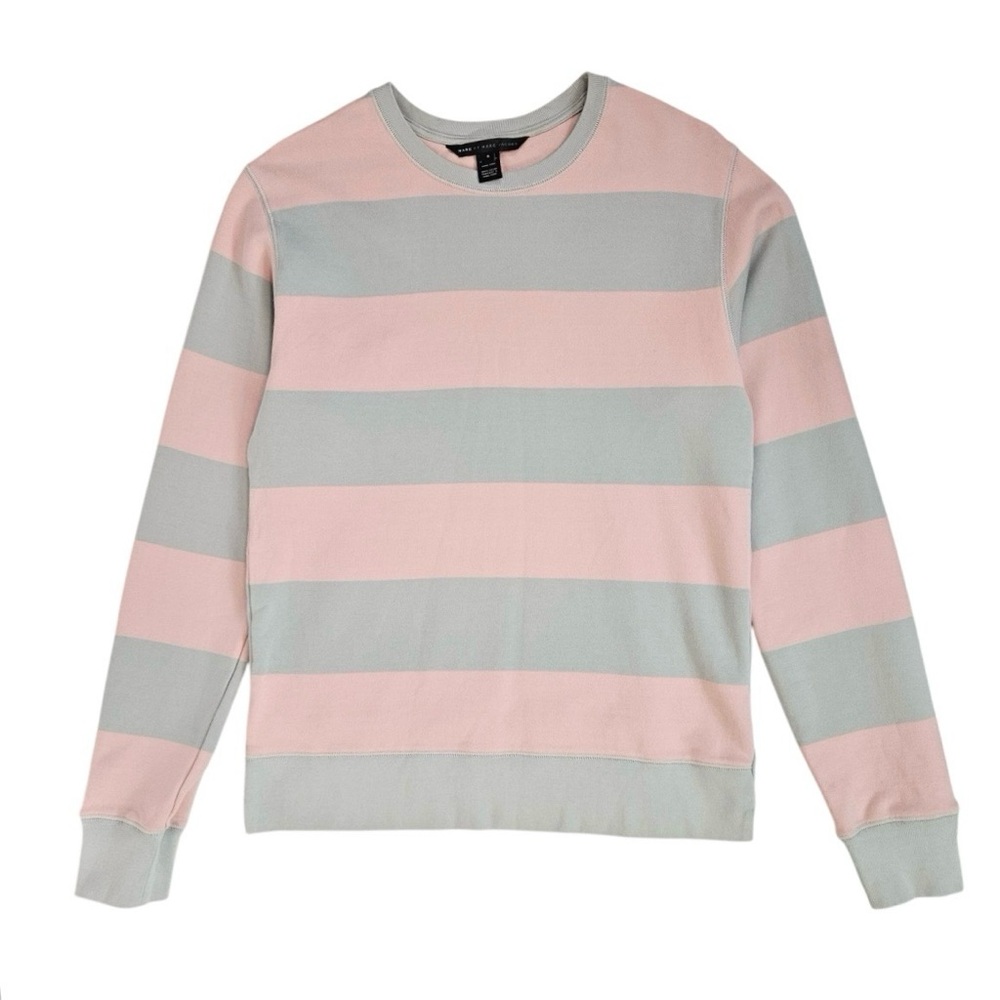 Marc by Marc Jacobs Men’s Crewneck Sweatshirt Striped Pink/Gray S Small